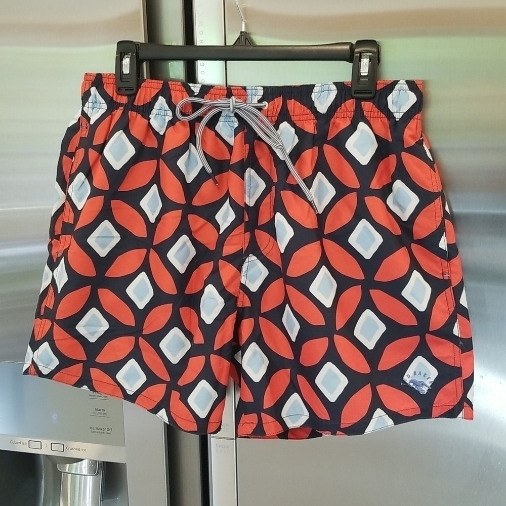 💕TED BAKER💕 Large Geo Print Swim Shorts L NWT